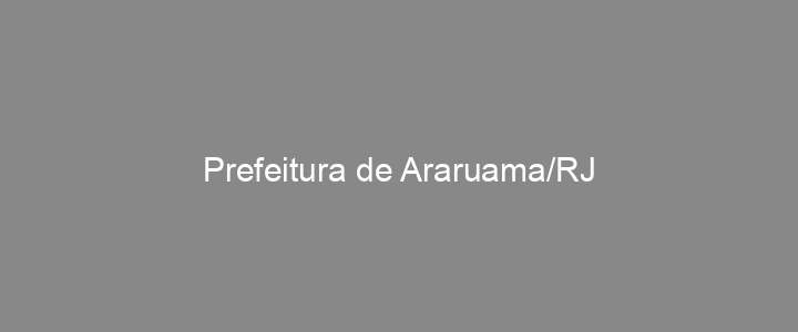 Provas Anteriores Prefeitura de Araruama/RJ